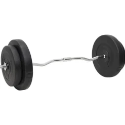 vidaXL vægtstang og håndvægt med skiver 120 kg