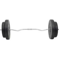 vidaXL vægtstang og håndvægt med skiver 90 kg