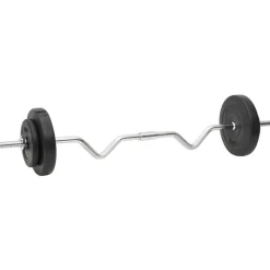 vidaXL vægtstang og håndvægt med skiver 60 kg