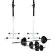 vidaXL vægtstang- og squat-stativ med vægtstang- og håndvægtsæt 30,5kg