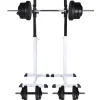 vidaXL vægtstang- og squat-stativ med vægtstang- og håndvægtsæt 60,5kg