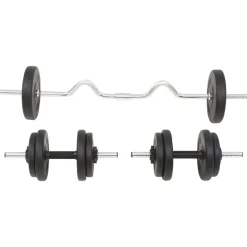 vidaXL vægtstangs- og håndvægtssæt 30 kg