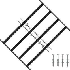 vidaXL Vinduesgitter Sort 75,5 x 60 cm Pulverlakeret stål