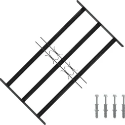 vidaXL Vinduesgitter Sort 75,5 x 45 cm Pulverlakeret stål