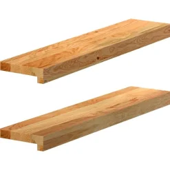 vidaXL vindueskarme 2 stk lysebrun 70x15x2 cm massivt egetræ