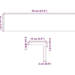 vidaXL vindueskarme 2 stk mørkebrun 70x15x2 cm massivt egetræ