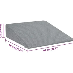 vidaXL Vinkelpude Ensfarvet Grå 69 x 64 x 19 cm Memory Skum