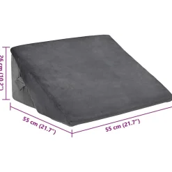 vidaXL Vinkelpude Grå 55 x 55 x 26 cm Memory Skum