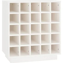 vidaXL Vinskab 55,5x34x61 cm massivt fyrretræ hvid