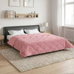 vidaXL Vinter dyne Lyserød 220 x 240 cm Mikrofiber og Teddy fleece