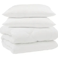 vidaXL Vinter dyne med pude 3 pcs Hvid Microfiber