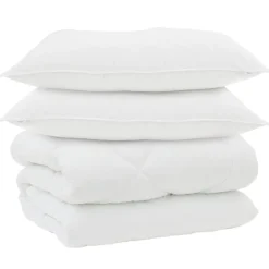 vidaXL Vinter dyne med pude 3 pcs Hvid Microfiber