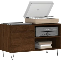 vidaXL vinylskab 85x38x48 cm konstrueret træ brun egetræsfarve