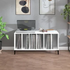 vidaXL vinylskab 100x38x48 cm konstrueret træ hvid