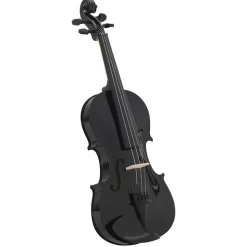 vidaXL violinsæt i fuld størrelse med bue og hagebræt 4/4 sort