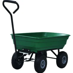 vidaXL vippelig havevogn 300 kg 75 l grøn