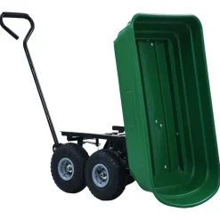 vidaXL vippelig havevogn 300 kg 75 l grøn