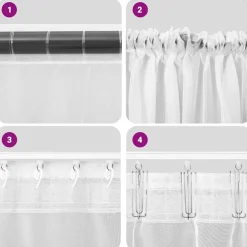 vidaXL voile-gardiner med stanglommer 2 stk. brun