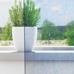 vidaXL voile-gardiner med løkker 2 stk. 140x140 cm kongeblå