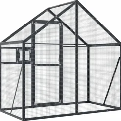 vidaXL voliere 179x100x185 cm aluminium antracitgrå