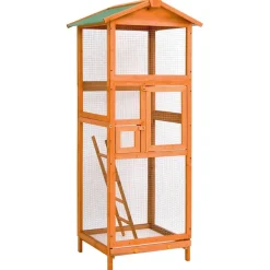 vidaXL voliere 68x62x166 cm massivt grantræ