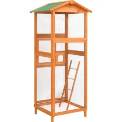 vidaXL voliere 68x62x166 cm massivt grantræ