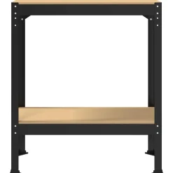 vidaXL Værksted med hylde Sort 81 x 41 x 91 cm Samlet træ og metal