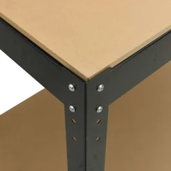 vidaXL Værksted med hylde Sort 81 x 41 x 91 cm Samlet træ og metal