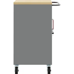 vidaXL Værkstedsbænk Rød og Grå 75 x 45 x 85 cm Ingeniørtræ og stål
