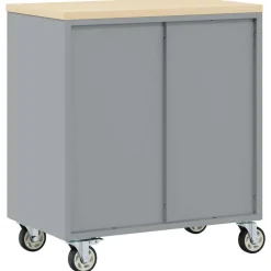 vidaXL Værkstedsbænk Rød og Grå 75 x 45 x 85 cm Ingeniørtræ og stål