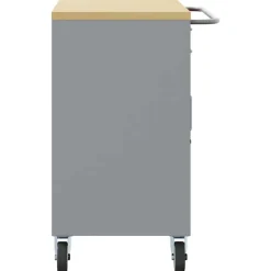vidaXL Værkstedsbænk Rød og Grå 75 x 45 x 85 cm Ingeniørtræ og stål