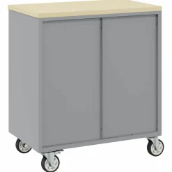 vidaXL Værkstedsbænk Sort og grå 75 x 45 x 85 cm Ingeniørtræ og stål