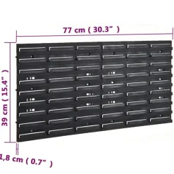 vidaXL værkstedshyldesæt 26 dele 77x39 cm polypropylen rød og sort