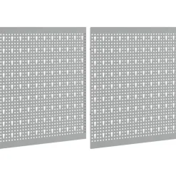 vidaXL Værktøjs Vægpanel 2 pcs Grå 100 x 1 x 60 cm Ingeniørtræ og stål