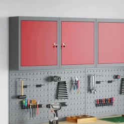 vidaXL Værktøjsskab Rød og Grå 50 x 20 x 55 cm Ingeniørtræ og stål