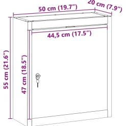 vidaXL Værktøjsskab Rød og Grå 50 x 20 x 55 cm Ingeniørtræ og stål