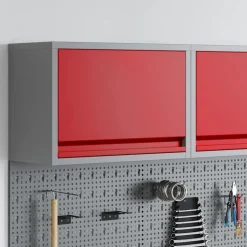 vidaXL Værktøjsskab Rød og Grå 50 x 25 x 35 cm Ingeniørtræ og stål