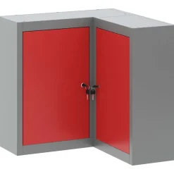 vidaXL Værktøjsskab Rød og Grå 55 x 55 x 55 cm Ingeniørtræ og stål