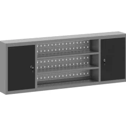 vidaXL Værktøjsskab Sort og grå 150 x 20 x 55 cm Ingeniørtræ og stål
