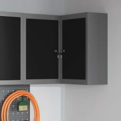 vidaXL Værktøjsskab Sort og grå 55 x 55 x 55 cm Ingeniørtræ og stål
