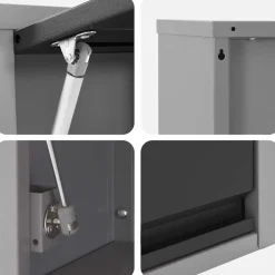 vidaXL Værktøjsskab Sort og grå 50 x 25 x 35 cm Ingeniørtræ og stål