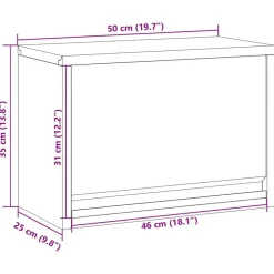 vidaXL Værktøjsskab Sort og grå 50 x 25 x 35 cm Ingeniørtræ og stål