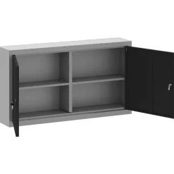 vidaXL Værktøjsskab Sort og grå 50 x 20 x 55 cm Ingeniørtræ og stål