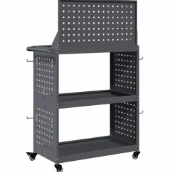 vidaXL Værktøjsvogn med hjul Antracit 65 x 35 x 111 cm Koldvalset stål
