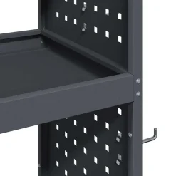 vidaXL Værktøjsvogn med hjul Antracit 65 x 35 x 111 cm Koldvalset stål