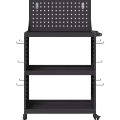 vidaXL Værktøjsvogn med hylde Sort 65 x 35 x 111 cm Koldvalset stål