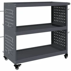 vidaXL Værktøjsvogn med hylde Antracit 75 x 35 x 73 cm Koldvalset stål
