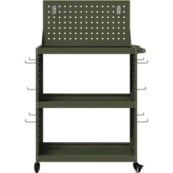 vidaXL Værktøjsvogn Oliven grøn 65 x 35 x 111 cm Koldvalset stål