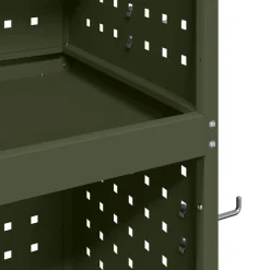 vidaXL Værktøjsvogn Oliven grøn 65 x 35 x 111 cm Koldvalset stål