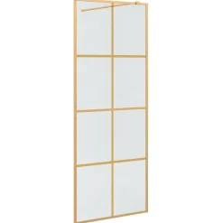 vidaXL Walk-in brusevæg Guld 80 x 195 cm hærdet glas